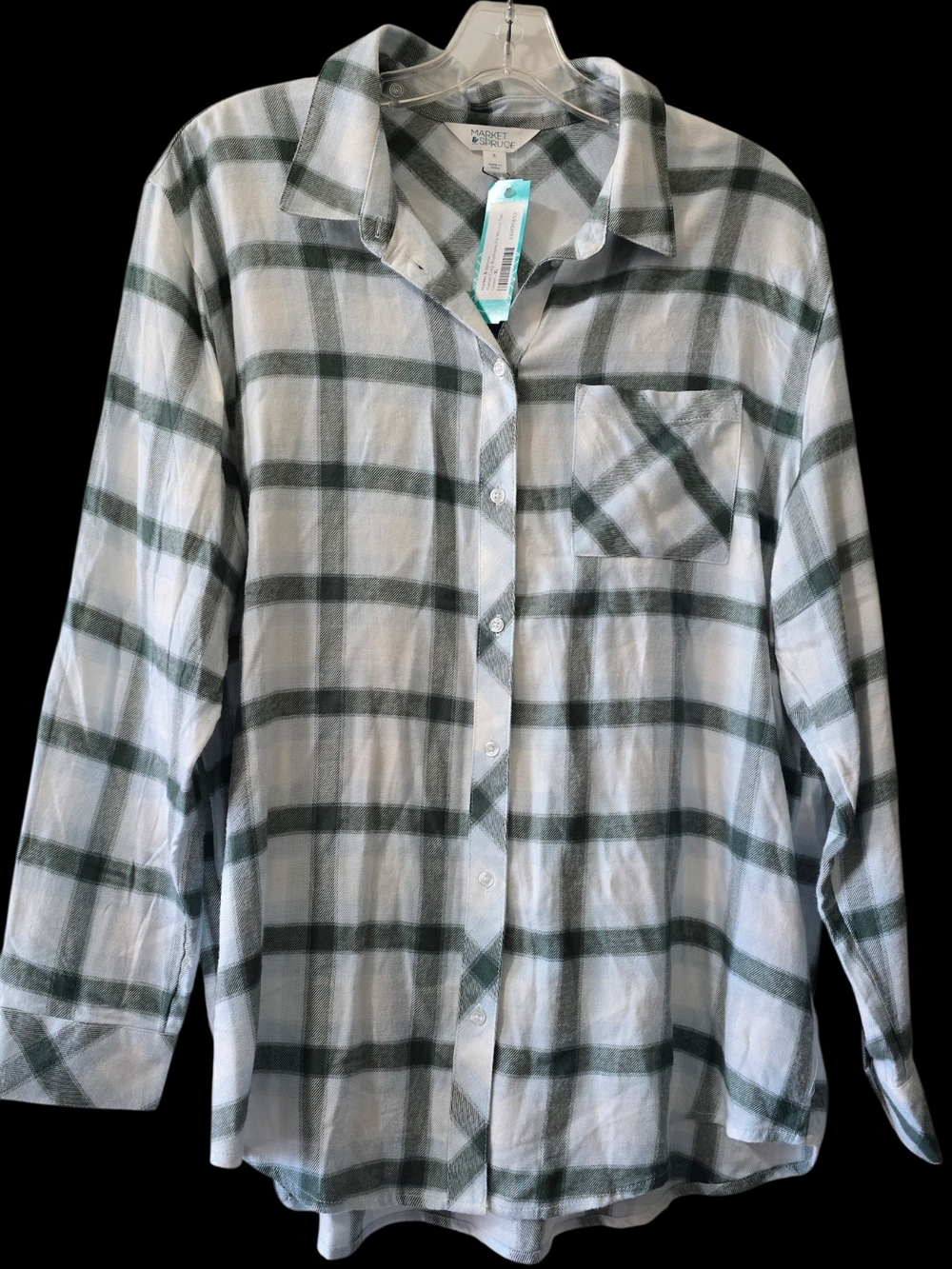 Green And White Button Down